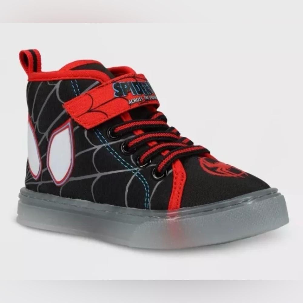 Marvel Spider-Man Boys' Lighted Hi-Top Sneakers - Size 1 New